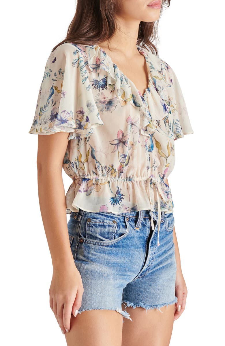 Steve Madden Brighton Floral Ruffle Top, Alternate, color,