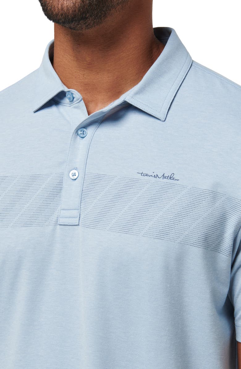 TravisMathew The Heater Jungle Pyramid Chest Stripe Golf Polo, Alternate, color, 