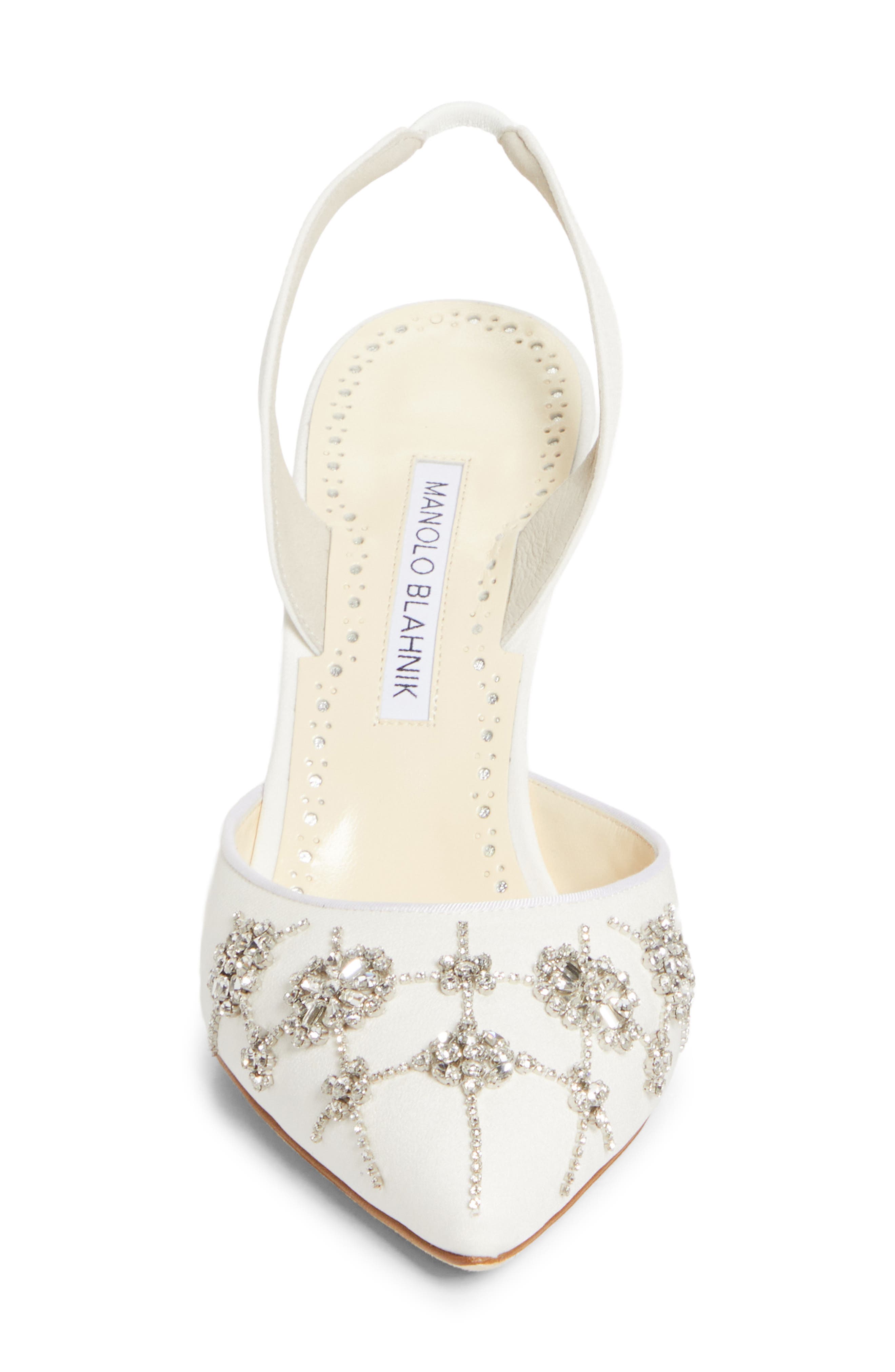 Manolo Blahnik Ralyne Embellished Slingback Pump, Alternate, color, Mcrm 1205/Yemb 943I