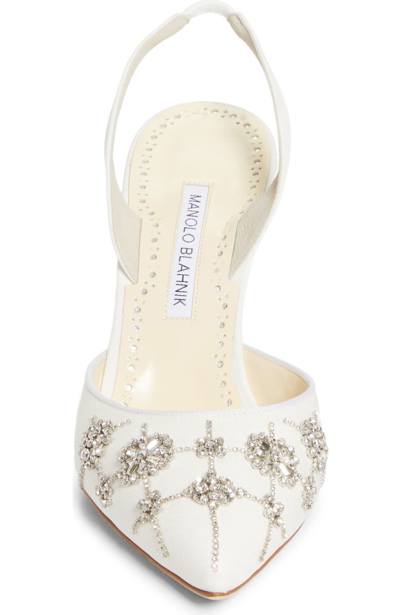 Manolo Blahnik Ralyne Embellished Slingback Pump, Alternate, color, Mcrm 1205/Yemb 943I