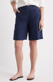 Caslon® Easy Waist Linen Bermuda Shorts