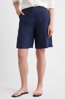 Caslon® Easy Waist Linen Bermuda Shorts