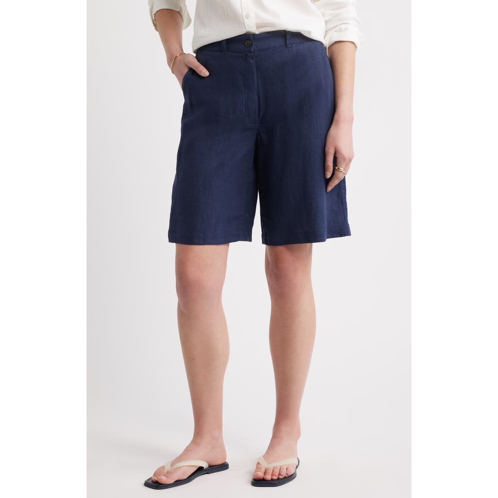 Caslonr Caslon(r) Easy Waist Linen Bermuda Shorts