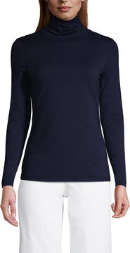 Lands' End Lightweight Jersey Skimming Long Sleeve Turtleneck