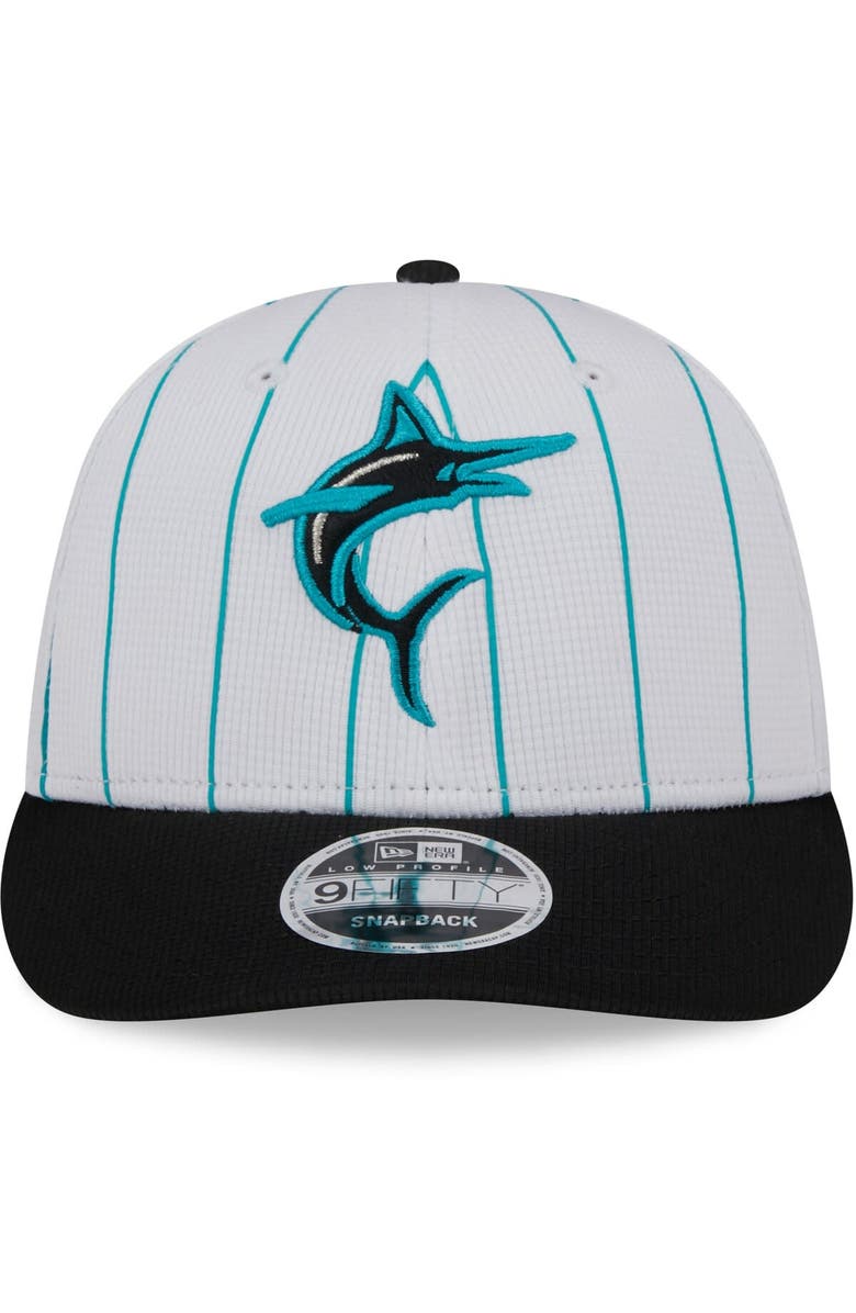 New Era Men's New Era  White Miami Marlins 2024 Batting Practice Low Profile 9FIFTY Snapback Hat, Alternate, color, 