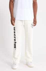 ICECREAM Vertical Logo Cotton French Terry Graphic Sweatpants