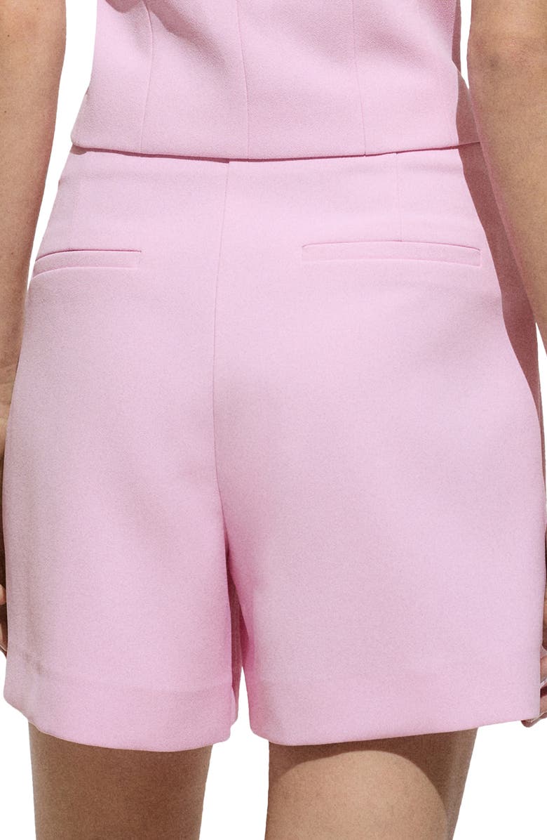 MANGO Mid Rise Straight Leg Shorts, Alternate, color, Pink