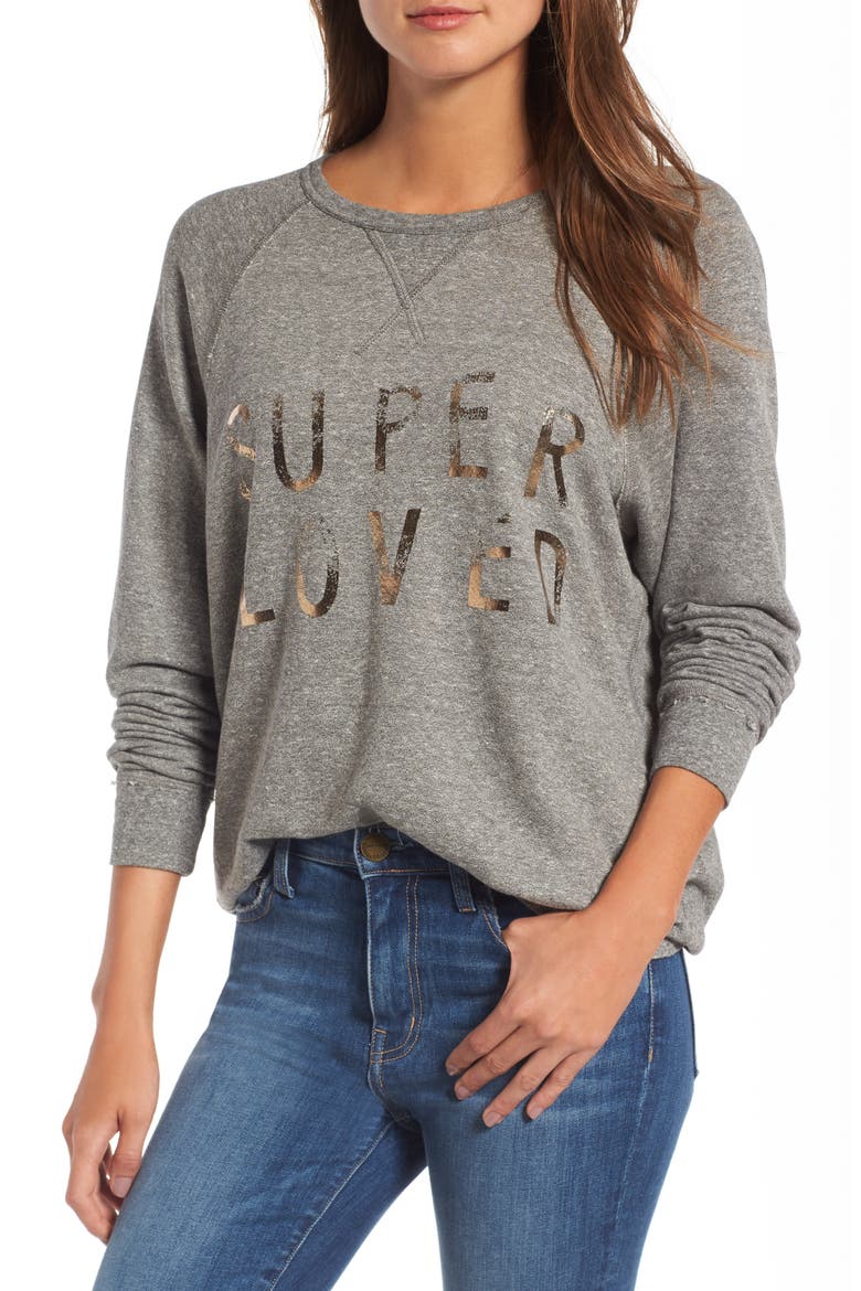 'The Oversized' Sweatshirt, Main, color, ROSE GOLD SUPER LOVED