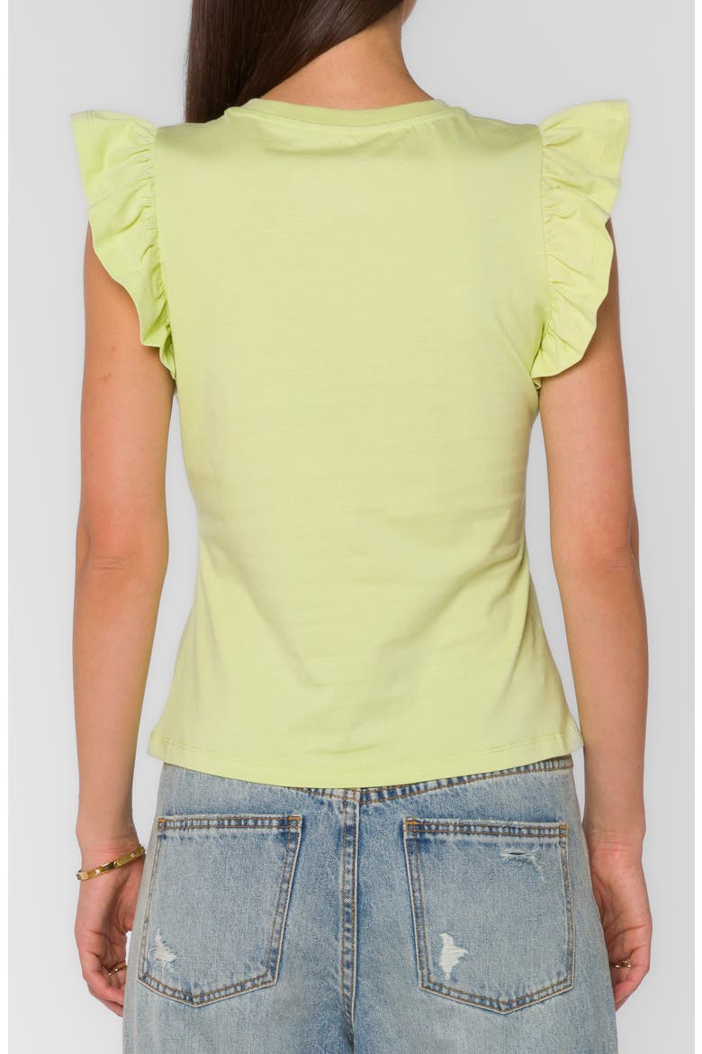Fabiola Flutter Sleeve Top, Alternate, color, LIME
