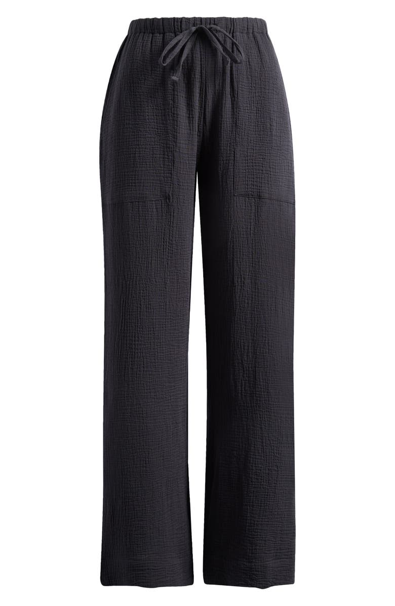 Faherty Dune Organic Cotton Wide Leg Pants, Main, color, Black