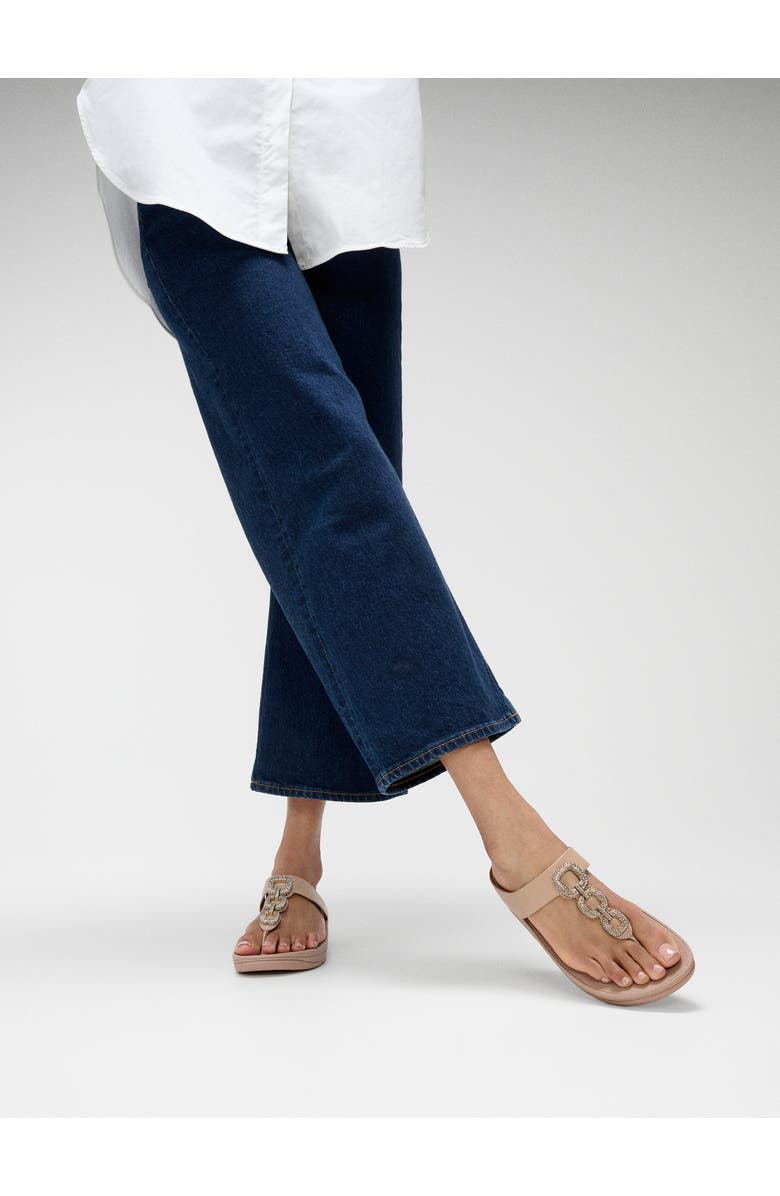 FitFlop Fino Crystal Chain Toe Post Sandals, Alternate, color, Classic Beige