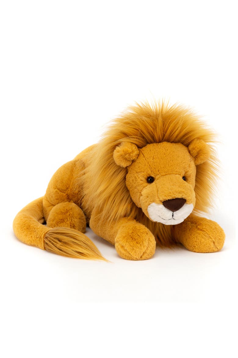 Large Louie Lion Stuffed Animal, Main, color, YELLOW