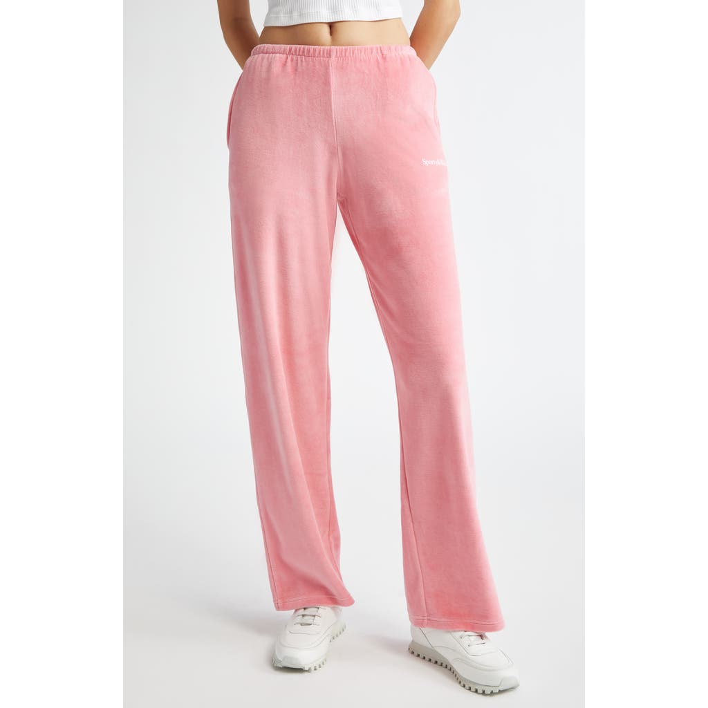 Sporty And Rich Sporty & Rich Health Ivy Cotton Velour Sweatpants In Cotton Candy