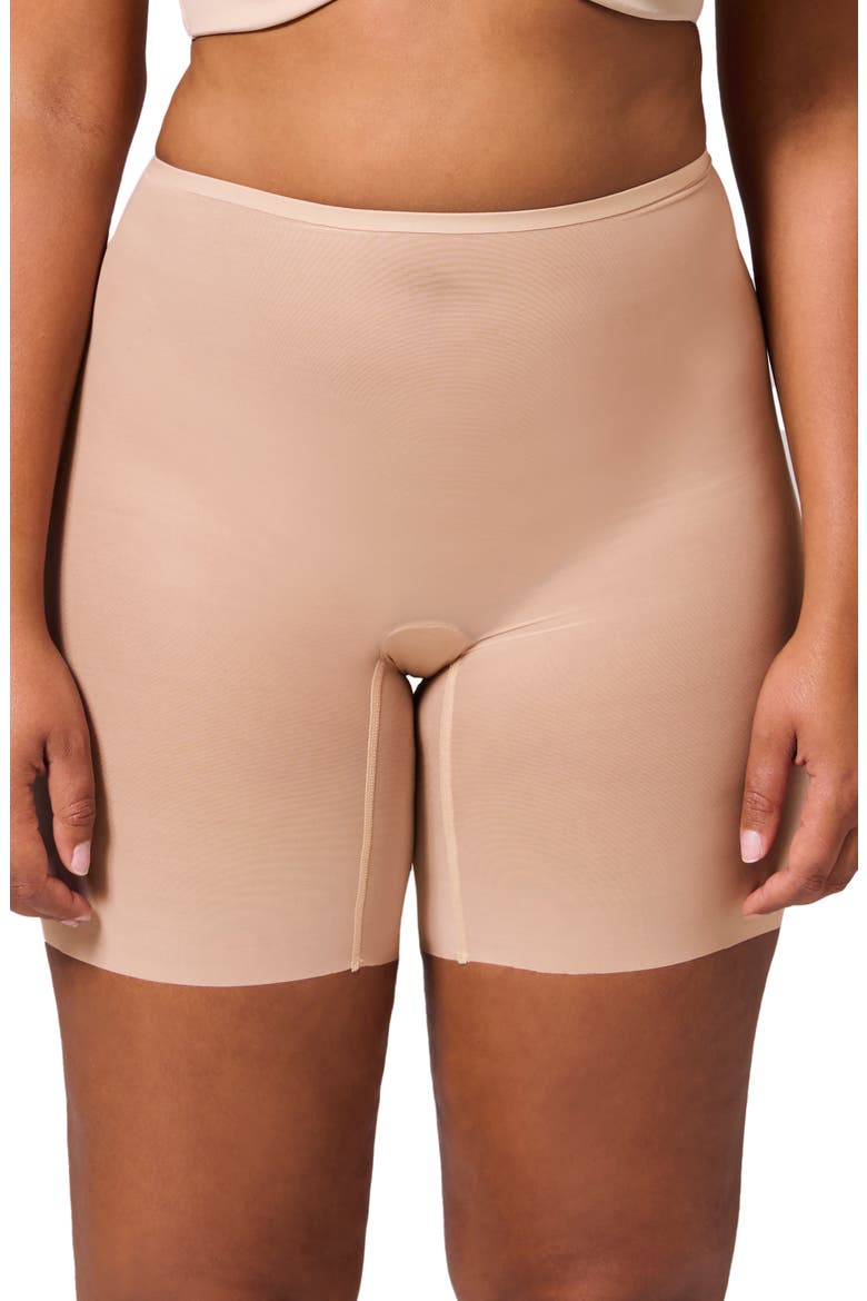 Essential Uplifting Mid Rise Shaper Shorts, Main, color, PEAU ROSE