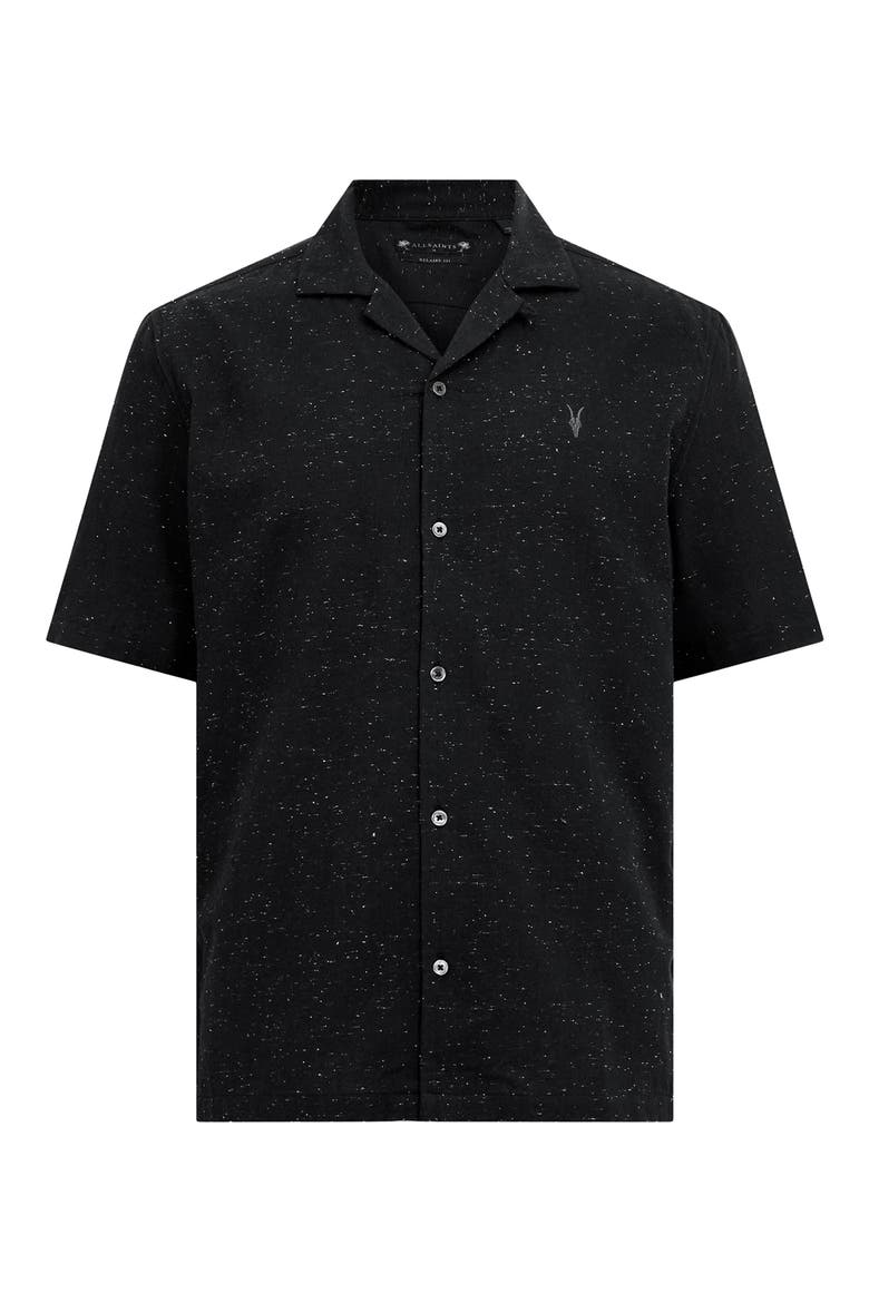 Bryant Relaxed Fit Neppy Camp Shirt, Alternate, color, BLACK