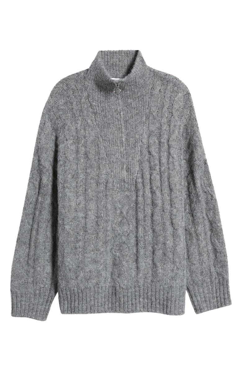 Topshop Oversize Cable Knit Sweater, Alternate, color,