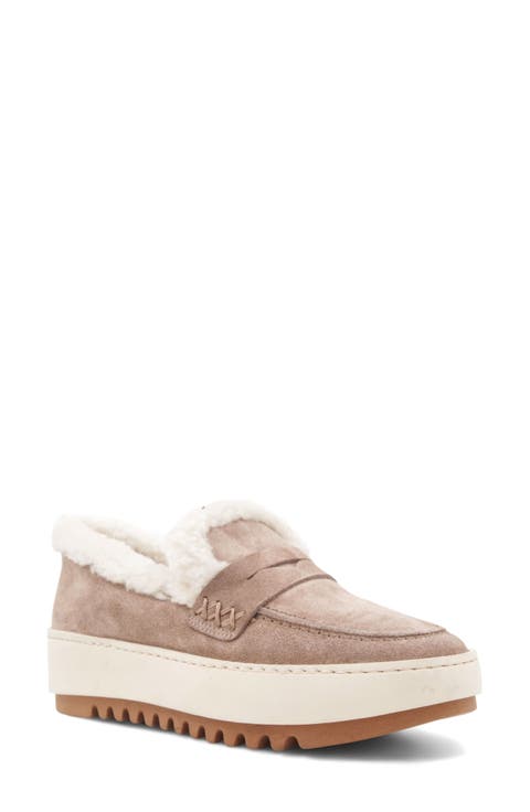 Ameila Genuine Shearling Lined Weatherproof Penny Loafer (Women)