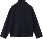 MANGO Shoulder Button Mock Neck Sweater