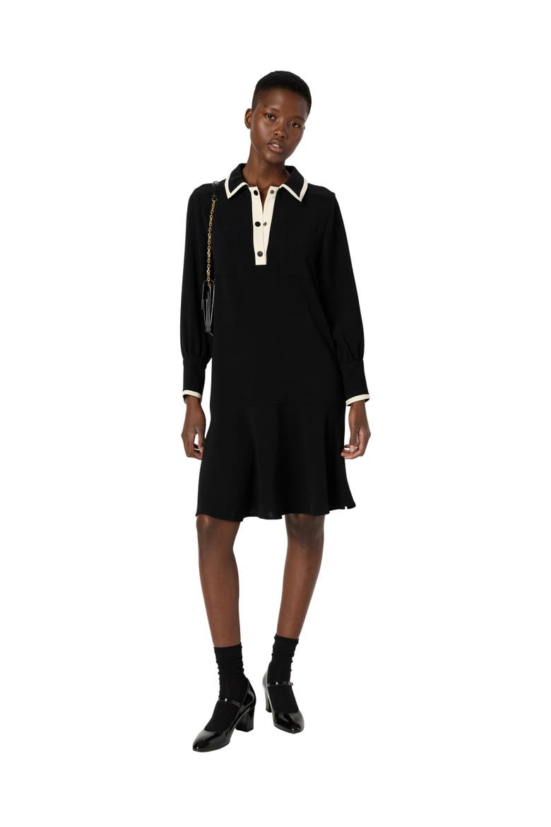 Livia Two-Tone Shirt Dress, Alternate, color, Black