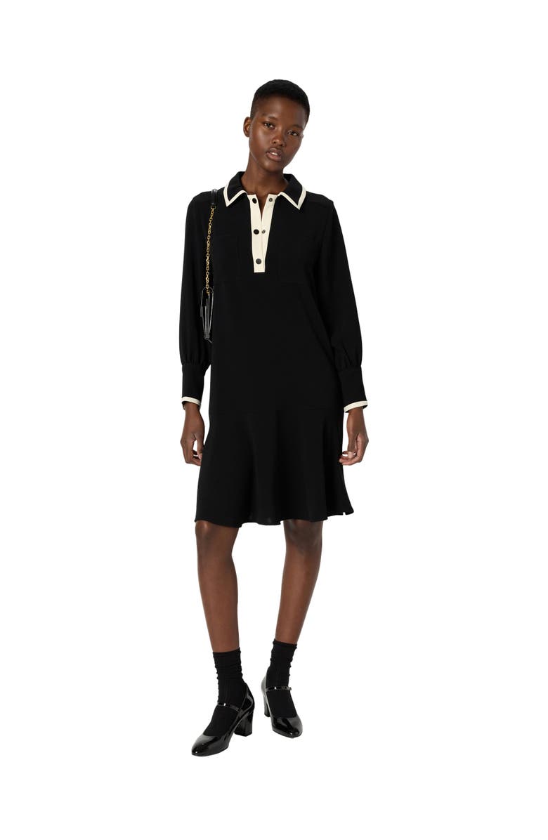 GERARD DAREL Livia Two-Tone Shirt Dress, Alternate, color, Black