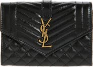 Saint Laurent Cassandre Quilted Leather Envelope Wallet