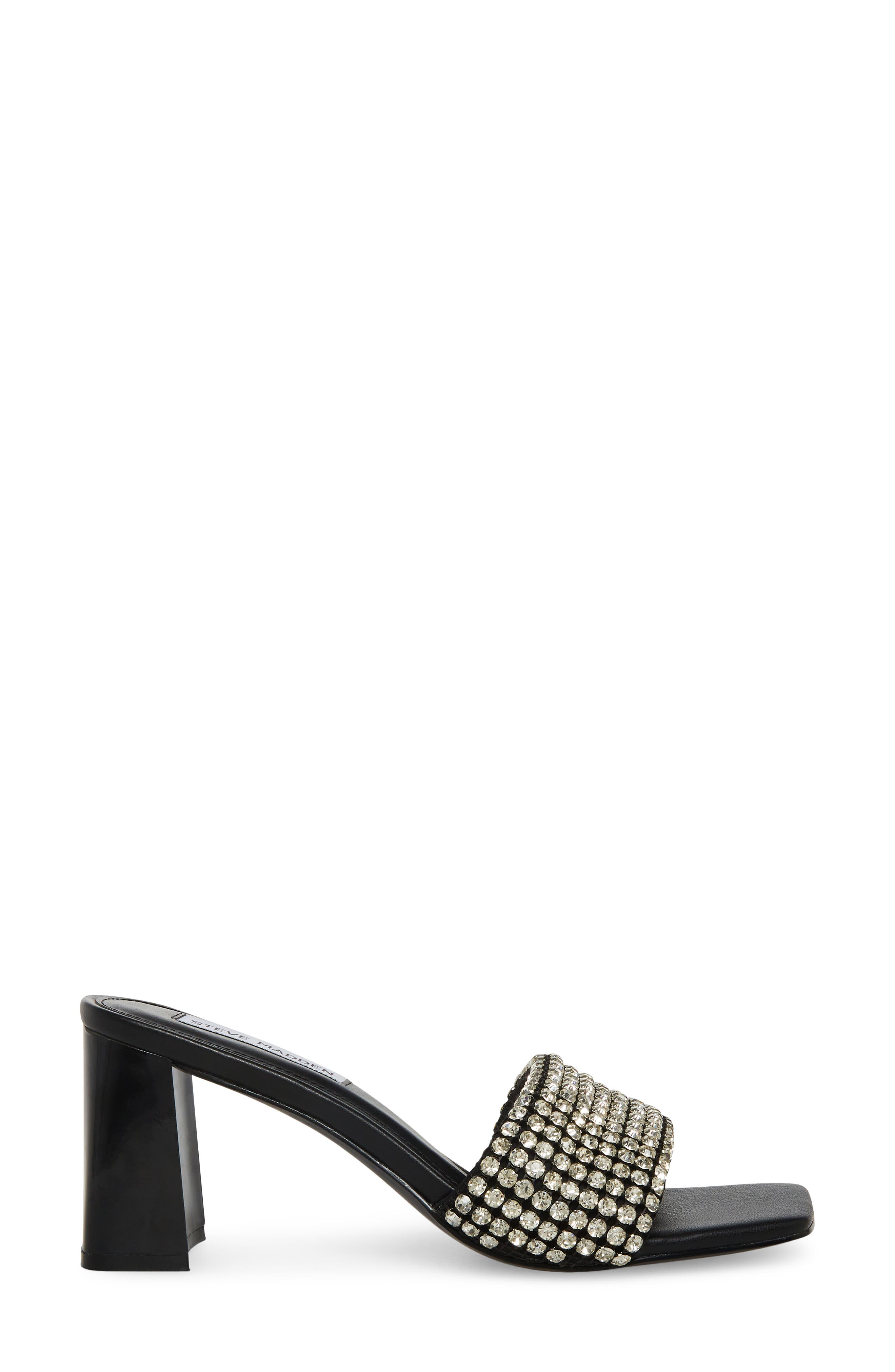 Steve Madden Laney Rhinestone Sandal, Alternate, color, Black