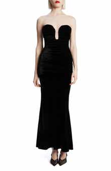 Bardot Elvira Velvet Strapless Gown