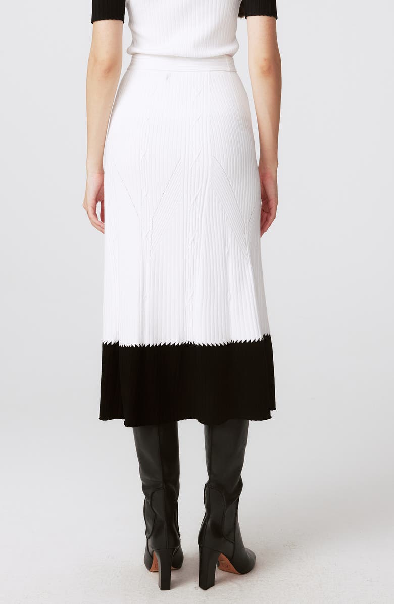 DVF Benedetta Midi Sweater Skirt, Alternate, color, Black/ Ivory