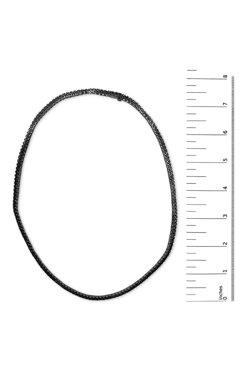 Haus of Brilliance Men's Sterling Silver Black Onyx Tennis Necklace, Alternate, color, Silver
