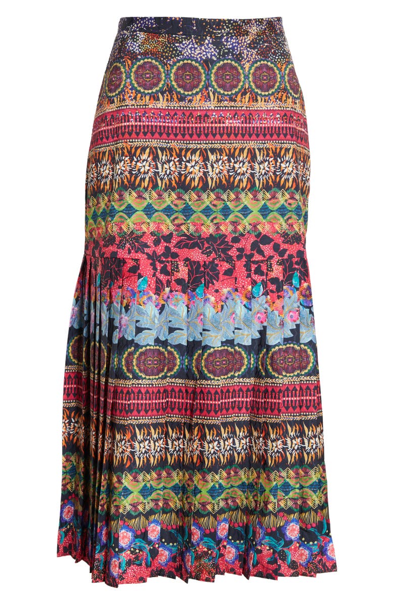 SALONI Geo Print Satin Midi Skirt, Alternate, color,