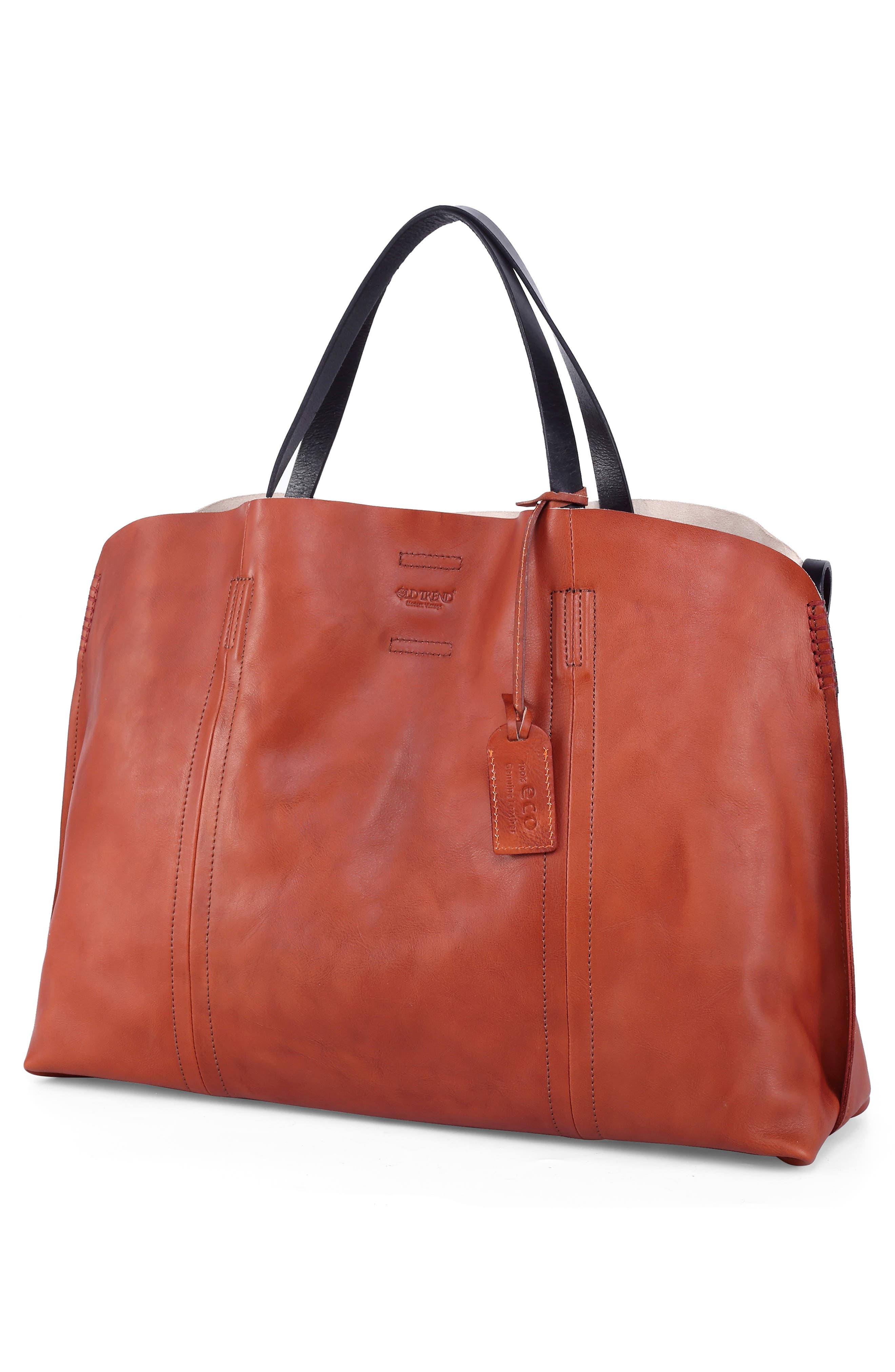 OLD TREND Forest Island Leather Tote Bag, Alternate, color, Cognac