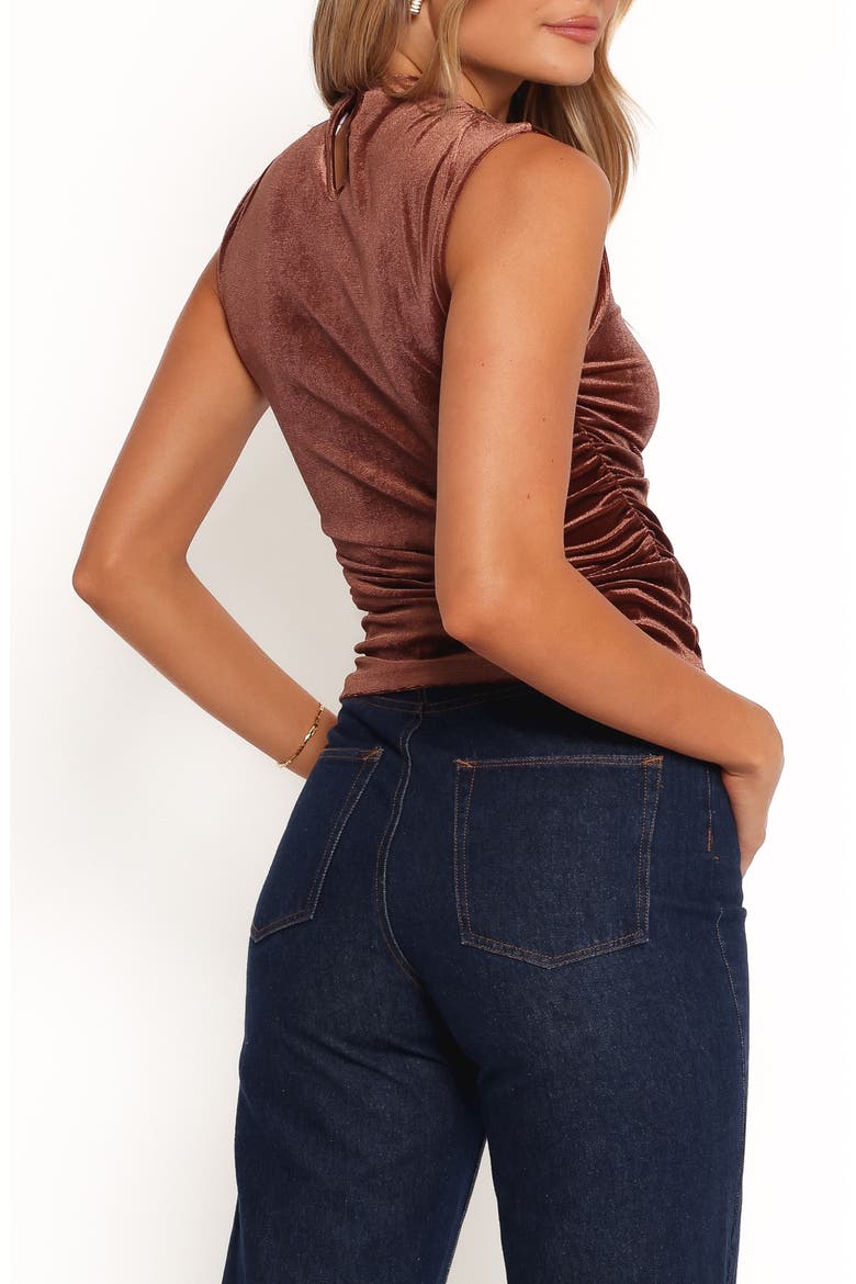 Nissa Ruched Velvet Top, Alternate, color, BRONZE