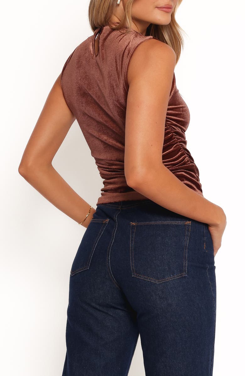 Petal & Pup Nissa Ruched Velvet Top, Alternate, color, Bronze