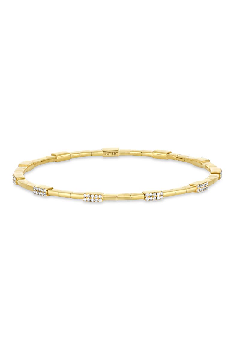 18K Gold Bardot Diamond Stretch Bracelet, Main, color, 18K YELLOW GOLD