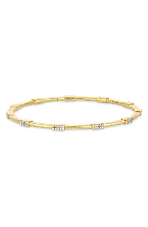 18K Gold Diamond Stretch Bracelet