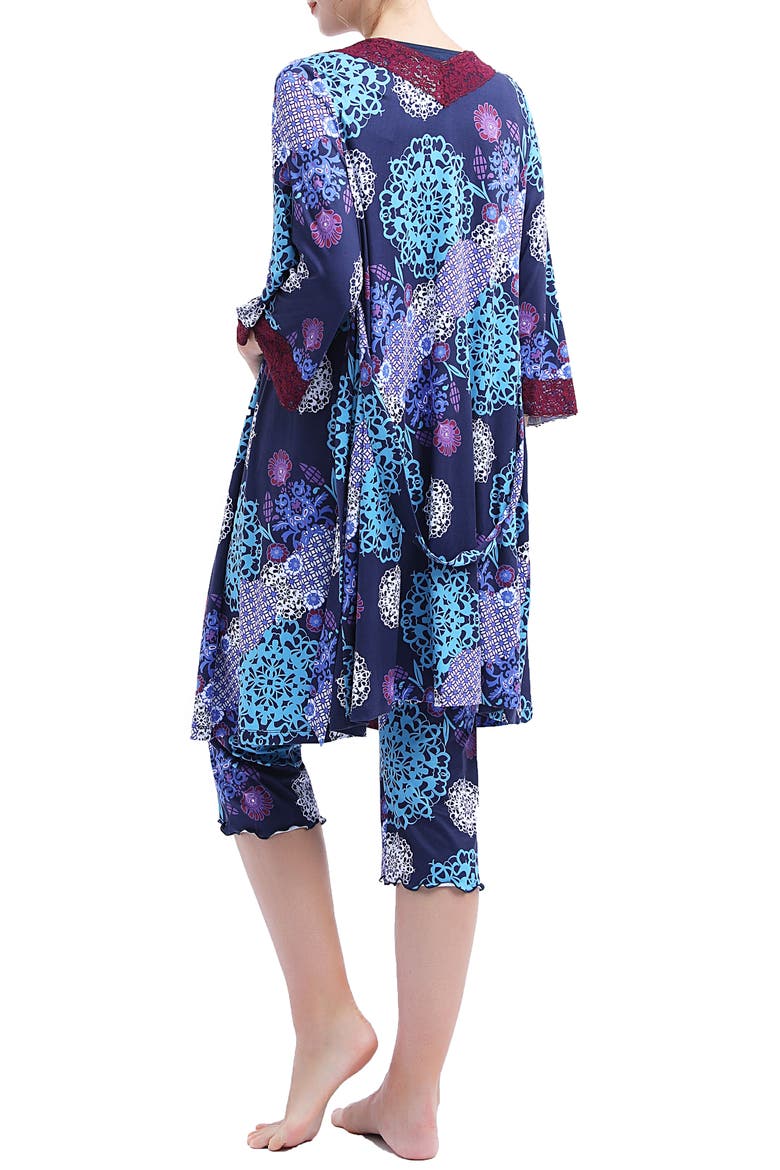 Natalie 3-Piece Maternity/Nursing Pajama Set, Alternate, color, MULTICOLORED