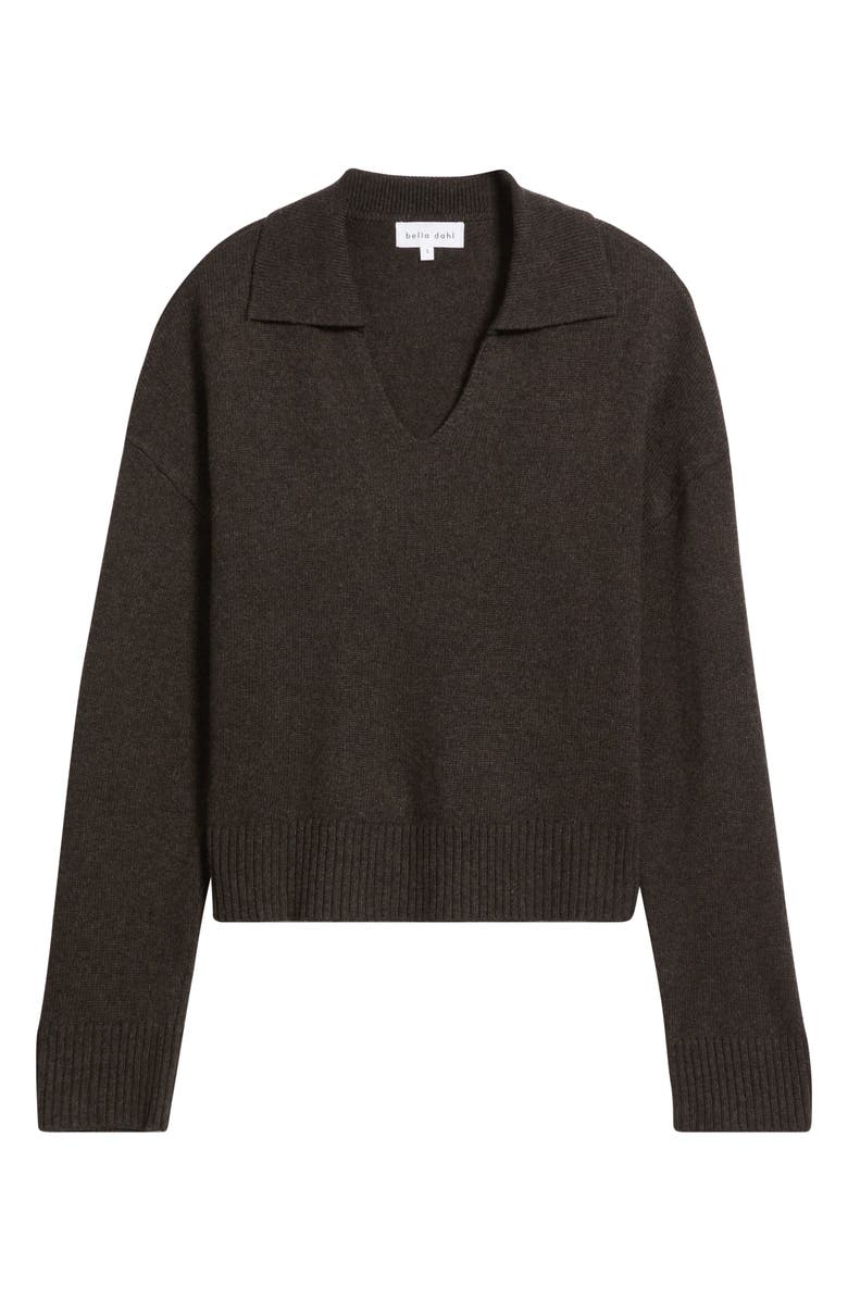 Bella Dahl Johnny Collar Pullover Sweater, Alternate, color, Heather Brown