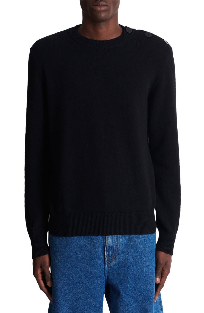 Balmain Fine eco-cashmere jumper, Alternate, color, Black