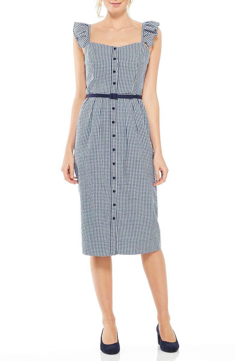 Gal Meets Glam Collection Carly Gingham Sheath Dress, Main, color,