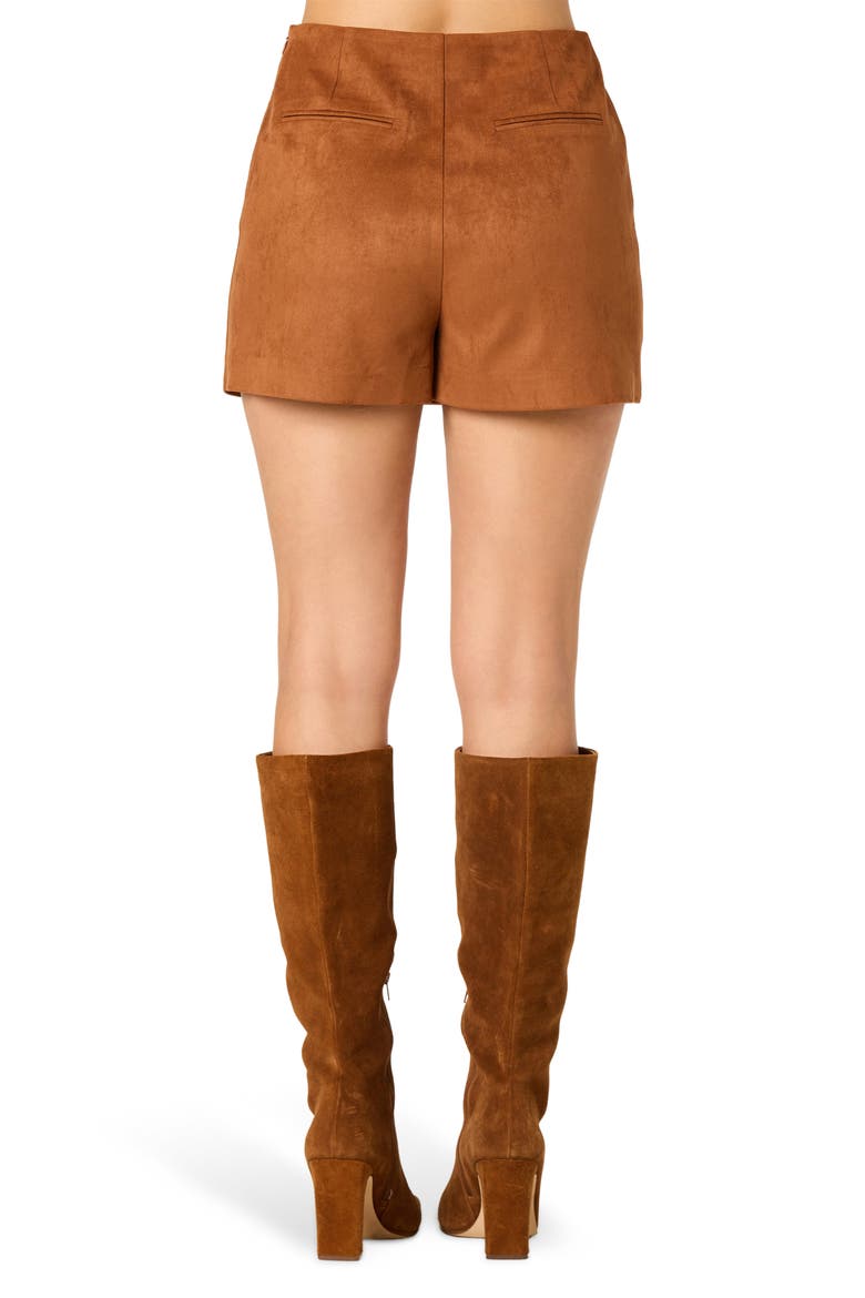 Faux Suede Miniskort, Alternate, color, COGNAC BROWN