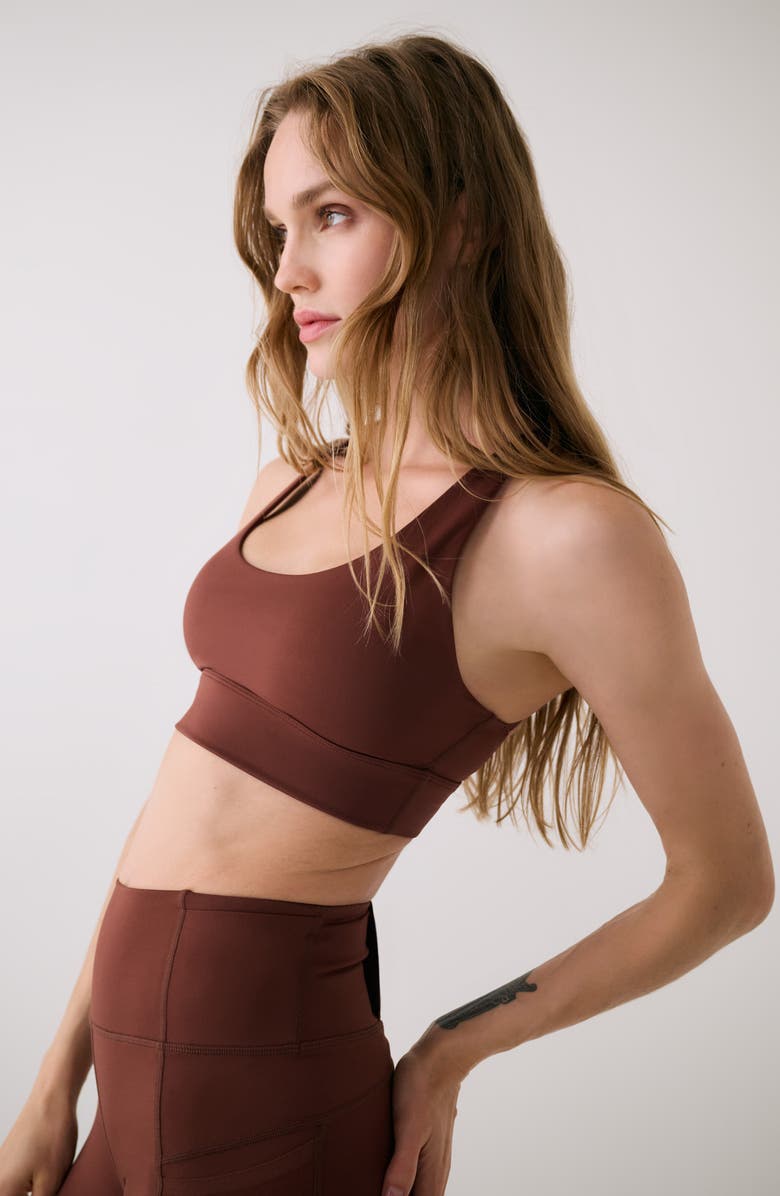 Lole Action Strappy Sports Bra, Alternate, color, Sienna