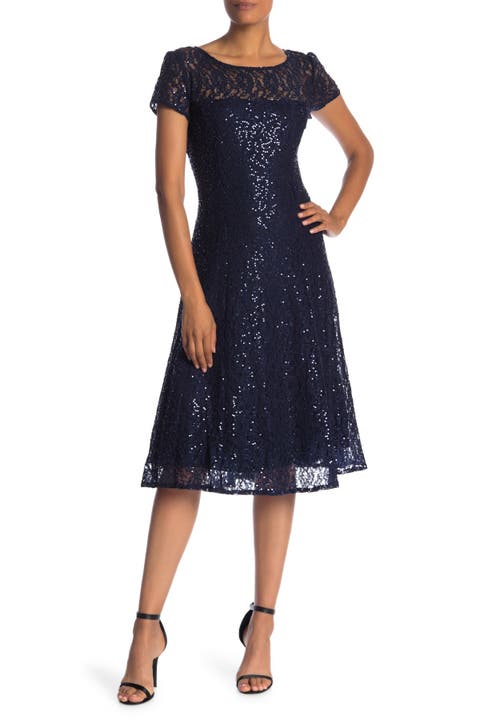 Sequin Lace Midi Dress