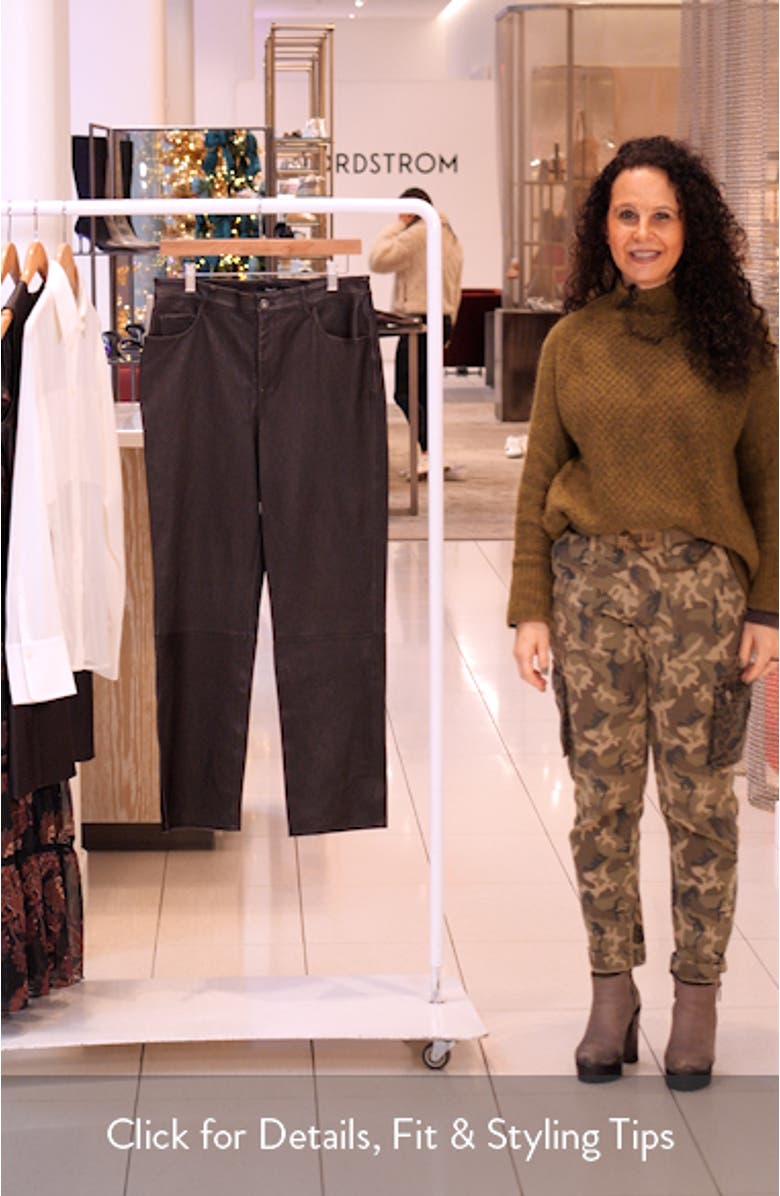 Glossed Leather Straight Leg Pants, sales video thumbnail