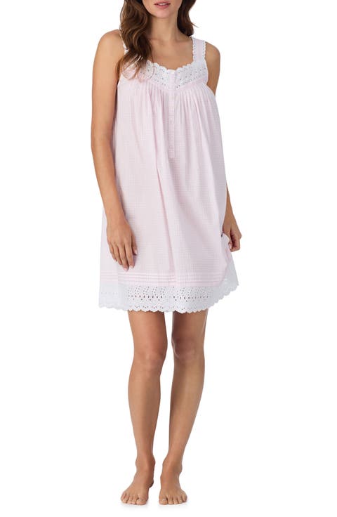 Lace Eyelet Cotton Chemise