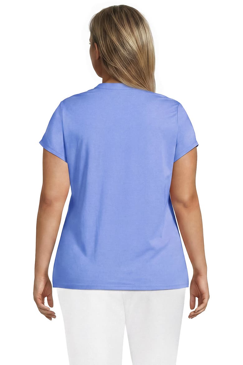 Plus Size Lightweight Jersey Button Pintuck Top, Alternate, color, Clear Blue Sky