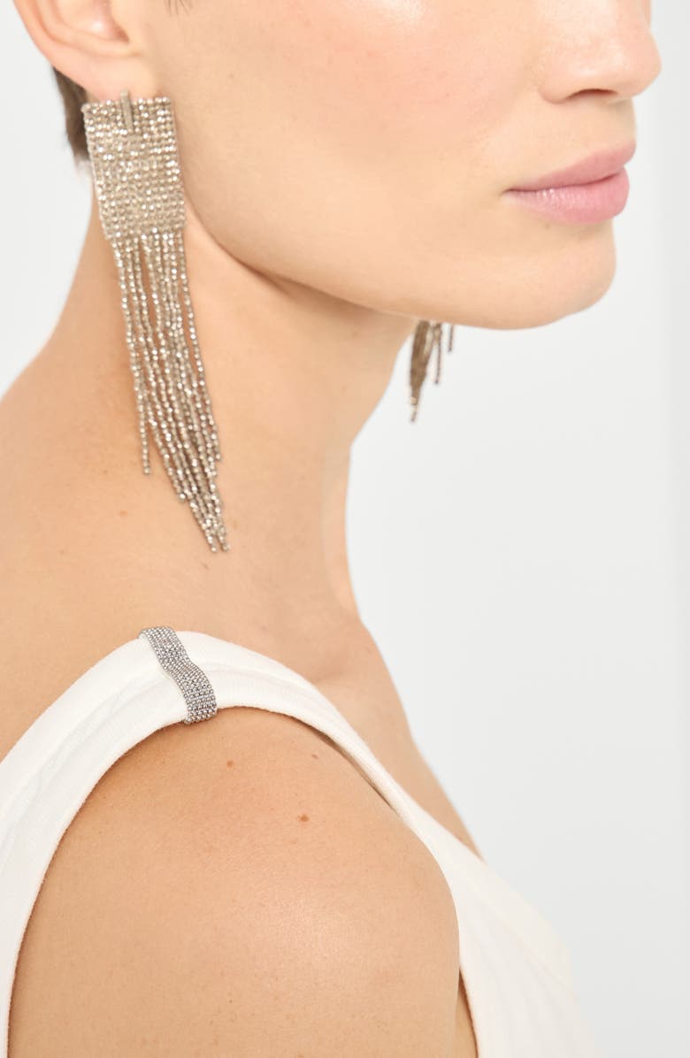 Brunello Cucinelli Fluid twill Tank dress, Alternate, color, White