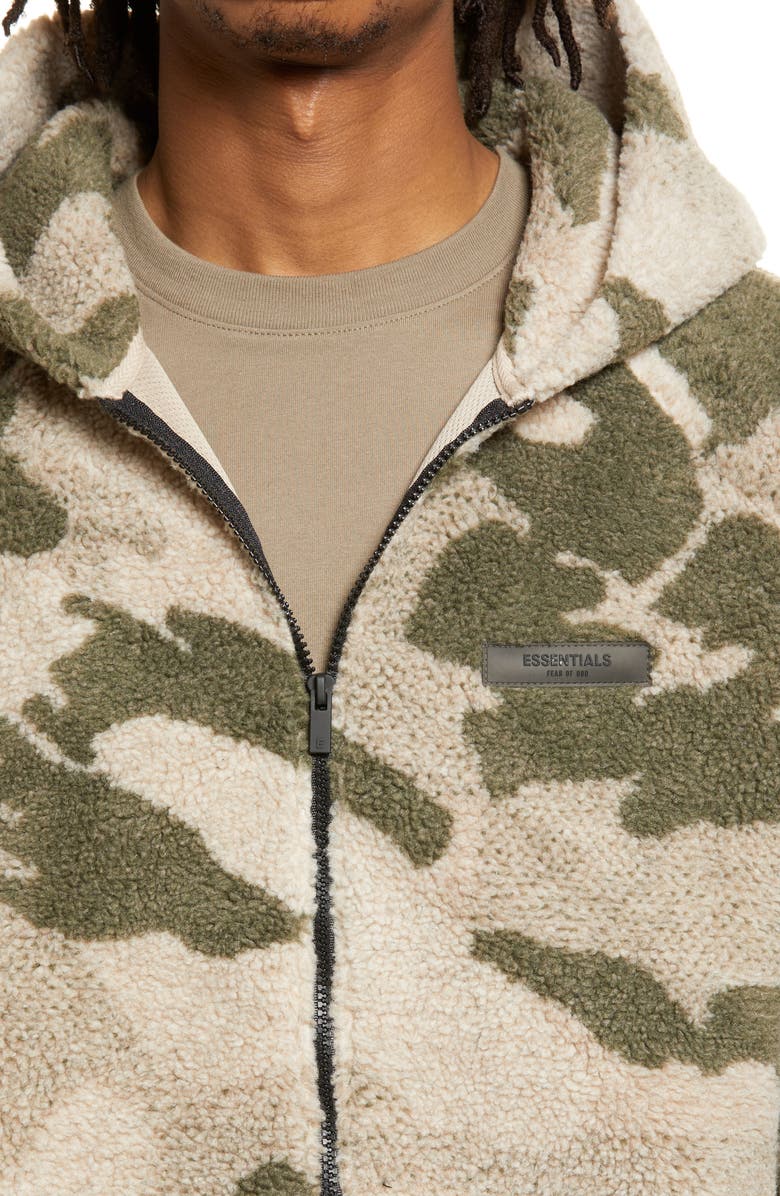 Fear of God Essentials Polar Camo Print Fleece Half Zip Hoodie