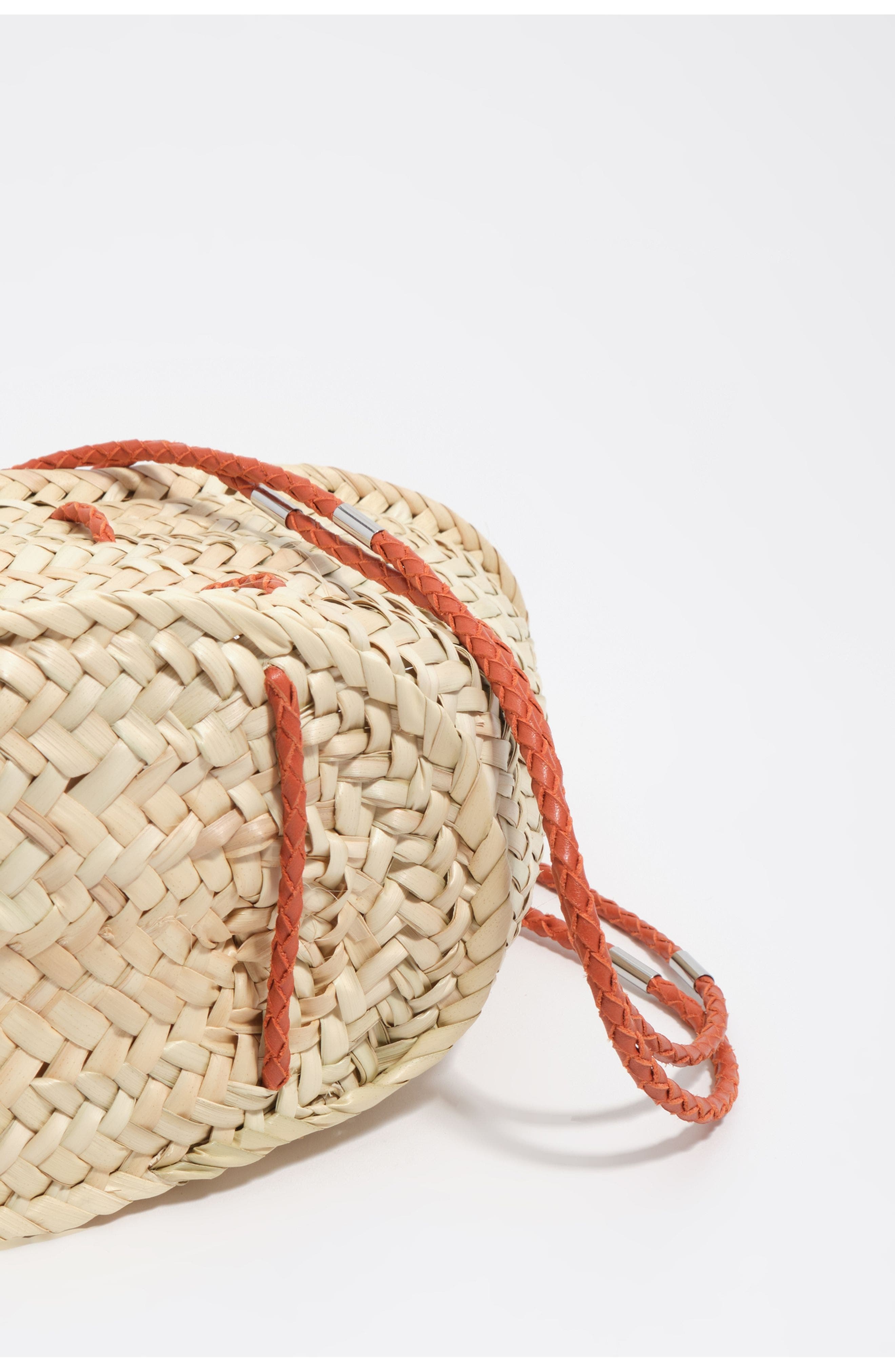 Bimba y Lola Medium Palm Basket Bag, Alternate, color, Natural