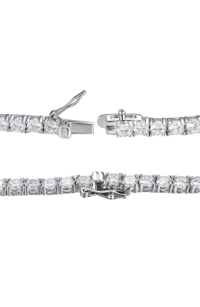 Donatello Gian Round Cut Tennis Necklace, Alternate, color, Silver