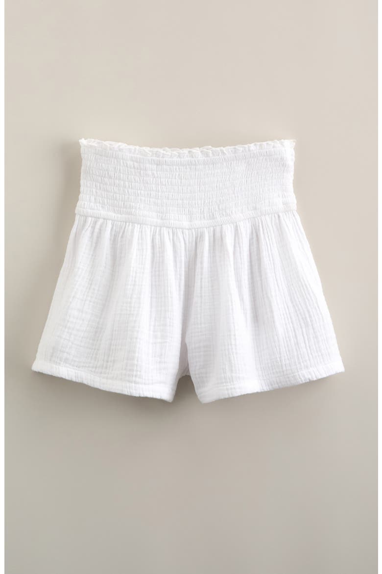 Kids' Smocked Waist Shorts, Main, color, WHITE